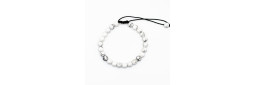 Bracelet Pierres Naturelles AJUSTABLE 6mm - Howlite - KIREI PARIS BIJOUX