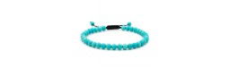 Bracelet Pierres Naturelles AJUSTABLE 6mm - Turquoise - KIREI PARIS BIJOUX
