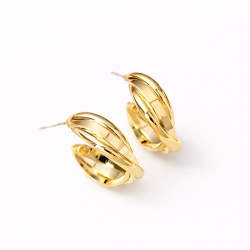 Boucles d'oreilles Twist Dorée - Acier Inoxydable