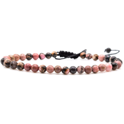 Bracelet Pierres Naturelles AJUSTABLE 4mm - Rhodonite - KIREI PARIS BIJOUX