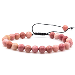 Bracelet Pierres Naturelles AJUSTABLE 6mm - Rhodochrosite - KIREI PARIS BIJOUX